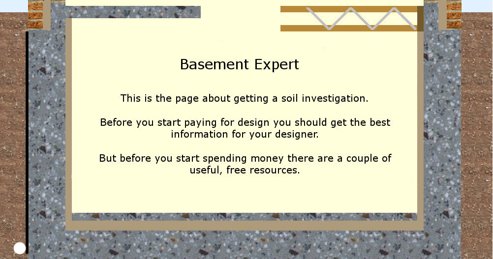 Basement construction soil investigation